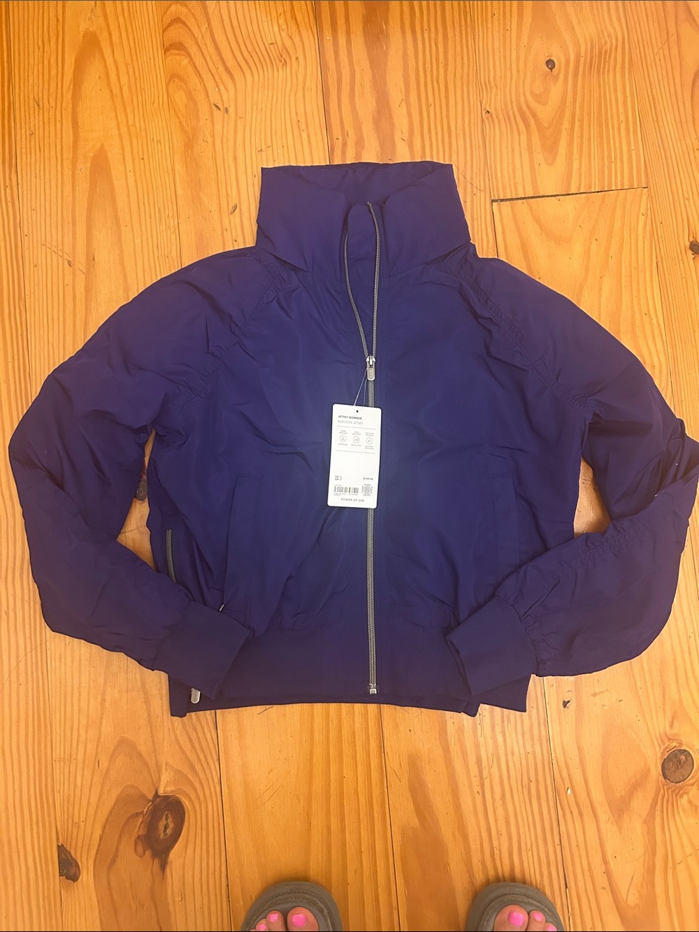 Athleta  “Jetset” Zip-Front Bomber Jacket in Deep Purple